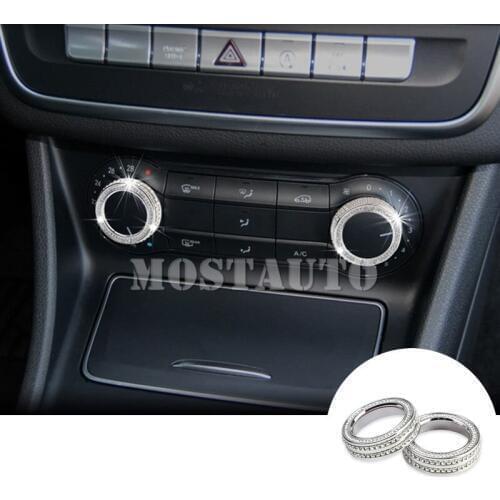 For Benz GLA X156 Rhinestone Style Console Air Condition Knob Cover 2013-2018 2pcs Car Accessories Interior Car Decor Car Trim