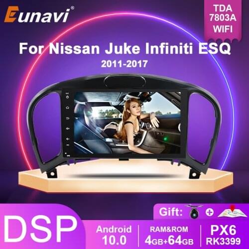 Eunavi 2 din Android 10 Car DVD Radio Player for Nissan Juke for Infiniti ESQ 2011-2017 GPS Navigation Stereo multimedia RDS