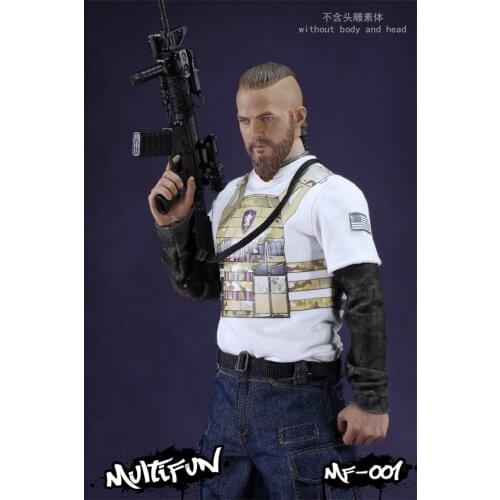 In Stock MULTIFUN 1/6th Male Combat War T-shirt Tactical Jeans Shoes Suit Set MF-001 No Body For 12inch Doll Action Collection
