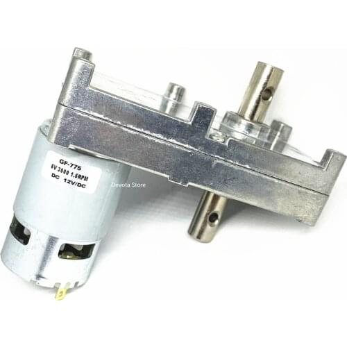 GF-775 Super Torque DC Gear Reducer Motor 6V 12V 24V Double Shaft CW/CCW Cost-effective Blower Steering gear Motor