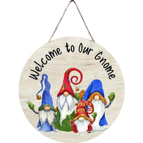 Gnome Interchangeable All Season Welcome Sign in Home Decor Rustic Farmhouse Front Door Wreaths for Home Decor Farmhouse 1pcs