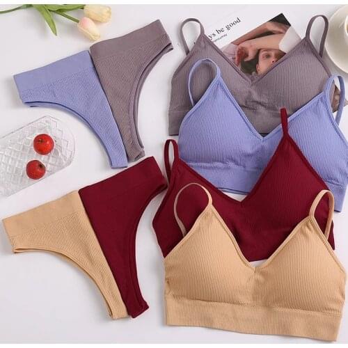 Women‘s Seamless Push Up Bra Sets Ladies Ultrathin Underwear Backless Vest Sexy Bikini Pad Bralette Lingerie Briefs Intimates