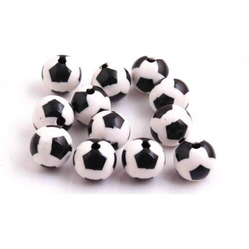 Kwoi vita Fashion White Color Round Acrylic Football Beads for chunky beads Necklace 16mm 20mm