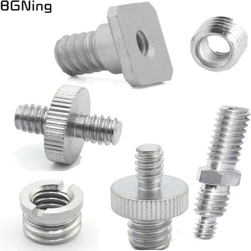 1/4" - 1/4" Screw Male to Male Metal Adapter Convert 1/4" Female Thread to 1/4" 3/8 Male Tripod Monopod Ball Head Accessories