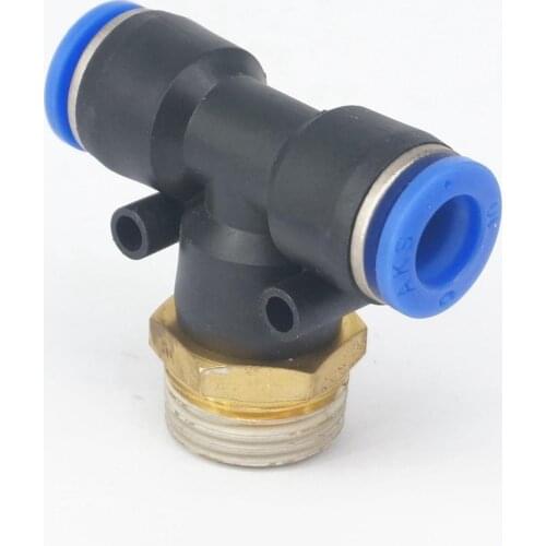 LOT 5 3/8" BSP male to Fit Tube O/D 8mm Pneumatic Tee 3 Way Push In Connector Union Quick Release Air Fitting Plumbing