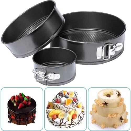 3pcs Springform Round Pans Cake Set Non-stick Cake Baking Bake Tin Tray Bakeware Cakes Molds 6/8/10inch