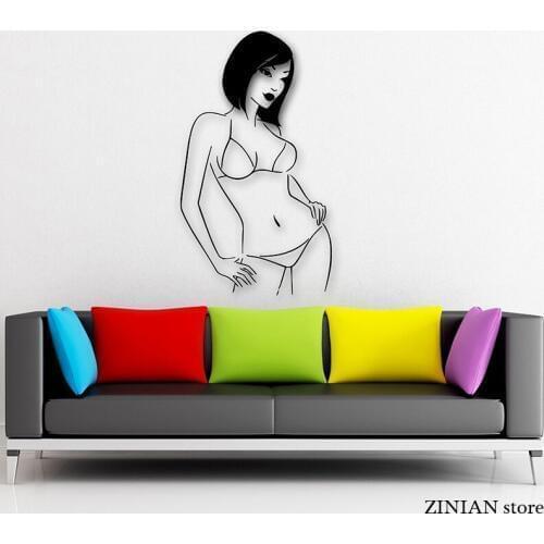 Hot Sexy Girls With No Clothes Wall Decals Salon Vinyl Removable Wall Murals Removable Art Mural Home Decoration H052