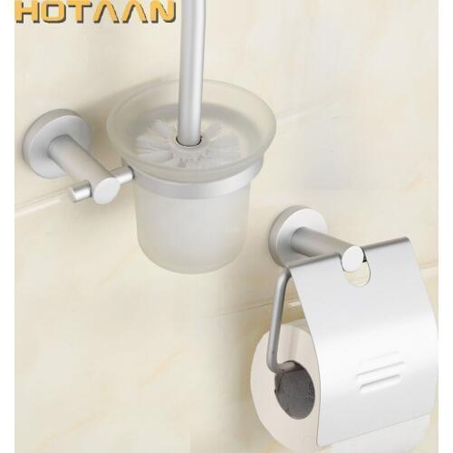 New Free shipping,Brand new Aluminium Bathroom Accessories Set,toilet brush holder,Paper Holder,bathroom sets HT-812100-2
