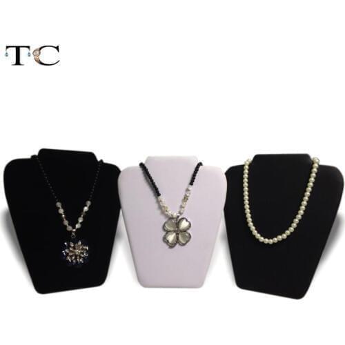 Brand new Jewelry Display Velvet/Leatherette Necklace Bust Pendant Chain Hard Display Holder Stand Neck Velvet Easel