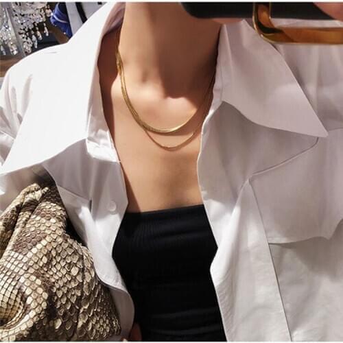 Stainless Steel Necklace for Women Simple Personality Double Chain Necklace Hip Hop Titanium Steel Neck Chain Jewelry Wholesale