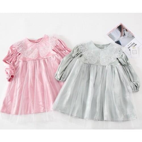 1 2 3 4 5 Y Toddler Girl Dress Autumn New Arrival Fashion Korean Princess Dress Lace Long Sleeve Kids Dresses for Girls 2020