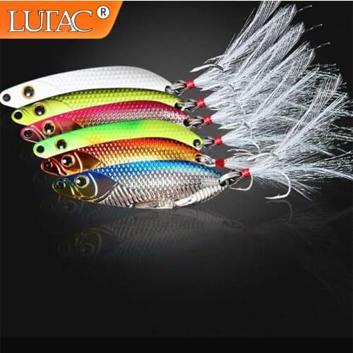 Lutac Spoon Metal Swimbait Fishing Pesca Lure 55mm 14g Sinking VMC Artificial Tackle