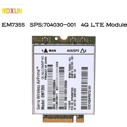 Unlocked gobi5000 sierra airprime wireless em7355 lte evdo / hspa wwan ngff 4g module for hp elitebook 820 840 g1