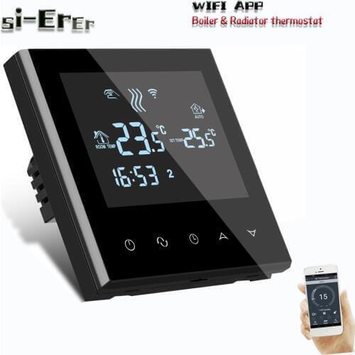 220V dry contact relay Gas Boiler Heating with Radiator valve Connection,WIFI thermostat with Programmable