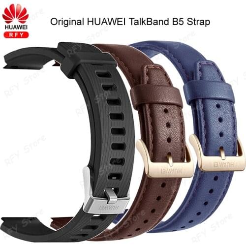 Original HUAWEI Talkand B5 Wrist Strap Rubber Mocha Brown Leather Titanium grey Wristband for HUAWEI B5
