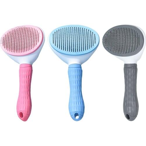 Stainless Steel Needle Pet Comb Automatic Pet Cleaning Brush Scraper Hair Remover For Cat Dog Cleaner Massage Brush