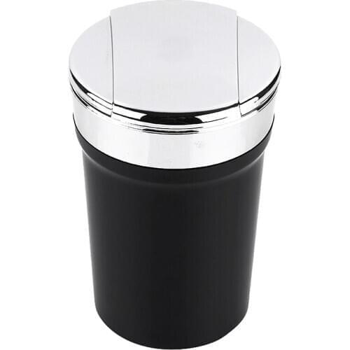 LED Blue Light Windproof Enclosed Home Ashtrays, Car Cup Holder Ashtray, Automatically Extinguished with Lid Designed