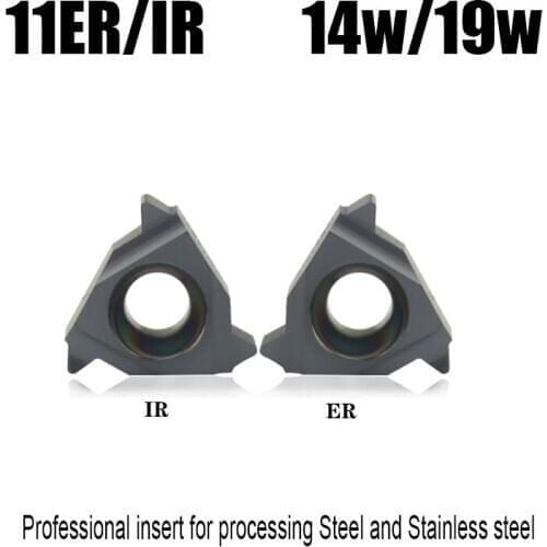 10pcs/lot 11ER 19W Thread turning tools 11IR 14W Internal turning tools carbide inserts thread blade for stainless steel/steel