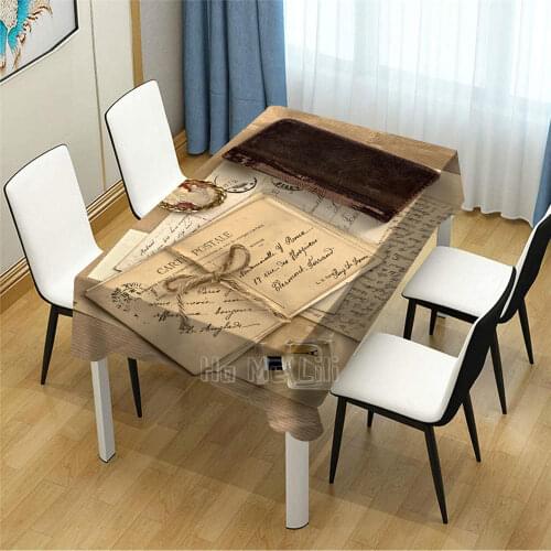 Vintage Props Series Letter Patten Design Taablecloth Dinning Decor