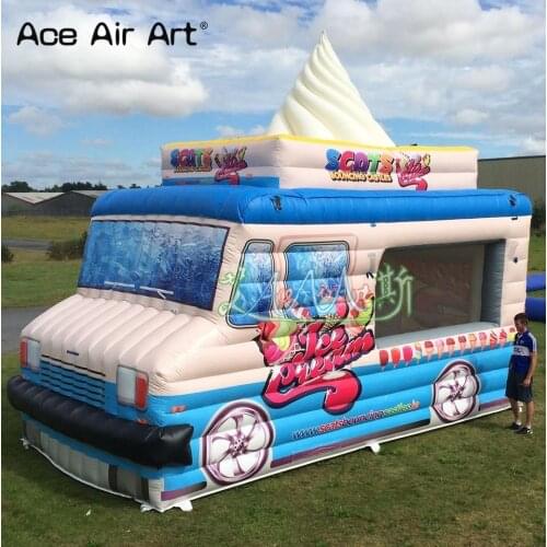 High quality inflatable ice cream truck,pop-up vendor space,inflatable vans for ice cream Commercial promotion