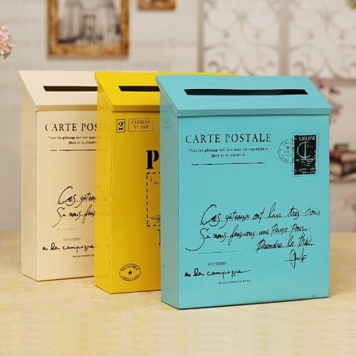 American tin suitcase garden wall-hung tin mailbox single thick carton packing metal bucket tin