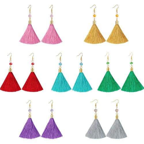 1Pair Bohemia Tassel Earring Long Dangle Earrings Exquisite Womens Elegant Party Jewelry Accessories
