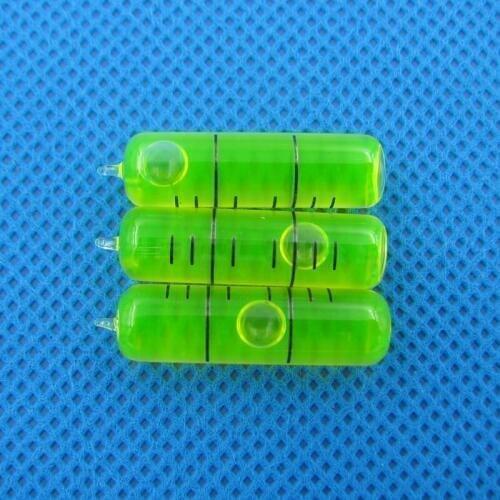 10 pieces/Lot) 8*28mm Glass Tubular Bubble Level Glass spirit level vial Green Color Accuracy 6'/2mm