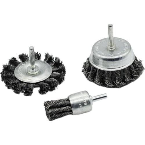 3PCS Steel Rotary Joint Knot Wire Wheel Rust Removal Polishing for Drill Angle Grinder Gadget Rotary Tool