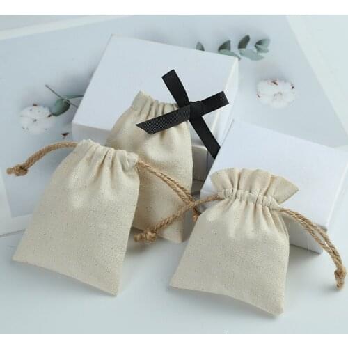 50pcs Thick Cotton Three Style Jewelry Packing Organizer Display Bag Small Pouches for Christmas Candy Gift Bag Custom Mariage