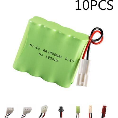 9.6v 1800mah NI-CD Battery For Rc toys Cars Tank rc Robots Gun nicd AA 1400mah 9.6v Rechargeable Battery 10Pcs for rc boats