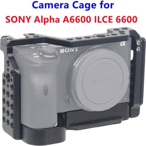 Aluminum A6600 Camera Cage for Sony Alpha 6600 DSLR Photography Stabilizer Rig Protective Case with Cold Shoe Mounts
