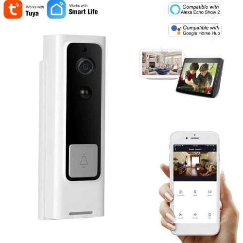 Wireless WIFI Doorbell Video Intercom Visual Peephole Viewer Work With Tuya Smart Life Door Phone