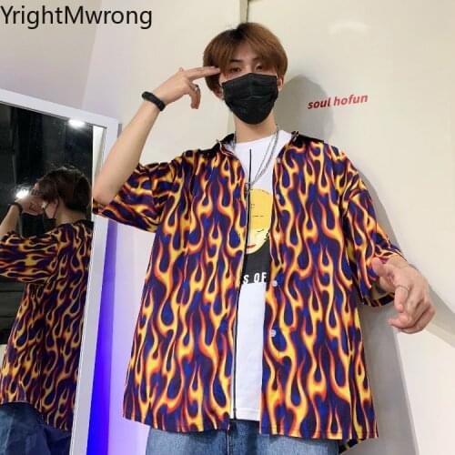 Oversized Short Sleeve Graphic Tie Dye Contrast Print Blouse Korean Streetwear Harajuku Women Man Hip Hop Punk Shirt Tee Gothic