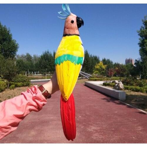 Large 50cm lifelike toy parrot bird hard model foam&feathers colourful parrot handicraft party prop garden decoration gift b1032