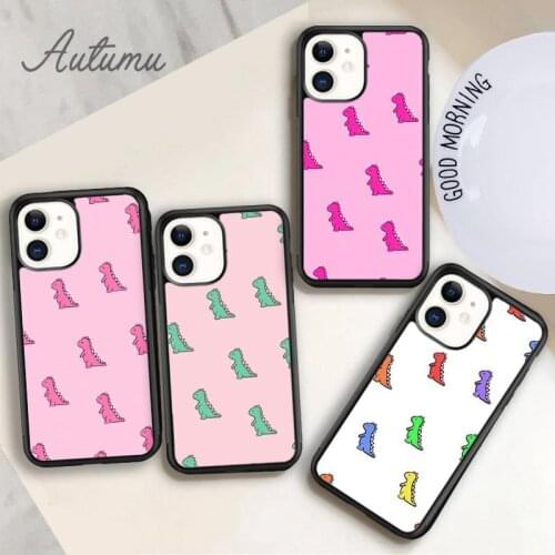 Baby Dino colorful Phone Case for iPhone 11 12 Pro Max mini X XR XS SE 2020 5 6S 7 8 Plus Samsung Galaxy S8 S9 S10 Cover shell