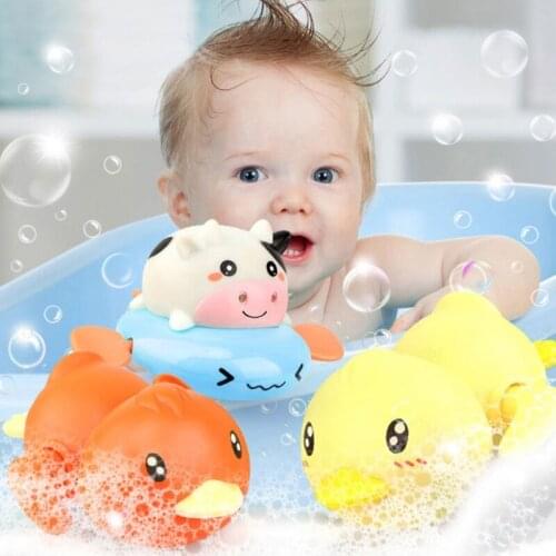 066B Bath Toy Baby Bath Educational Bathroom Playing Toys Swimming Toy Cow Touches Smoothly Bath Shower for Infant 0-3 Years