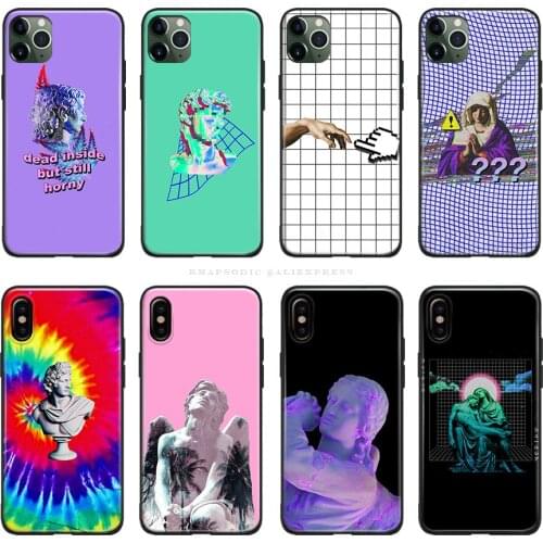 Aesthetics Vaporwave statue fashion soft silicone Phone case cover shell For iPhone 6 6s 7 8 Plus X XR XS 11 Pro Max