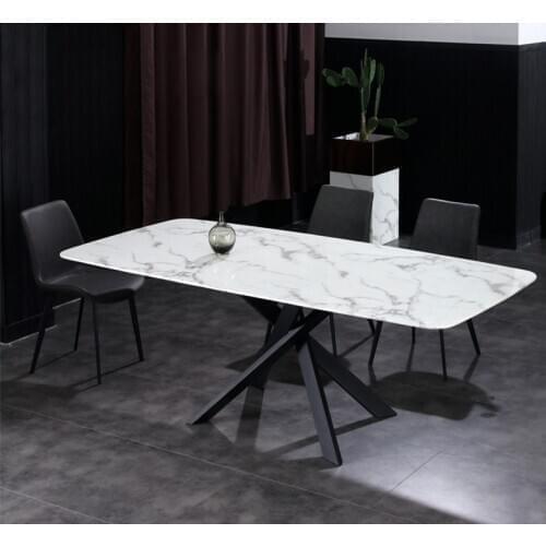Nordic marble table light extravagant style post-modern simple family restaurant dining table designer dining table chair combin