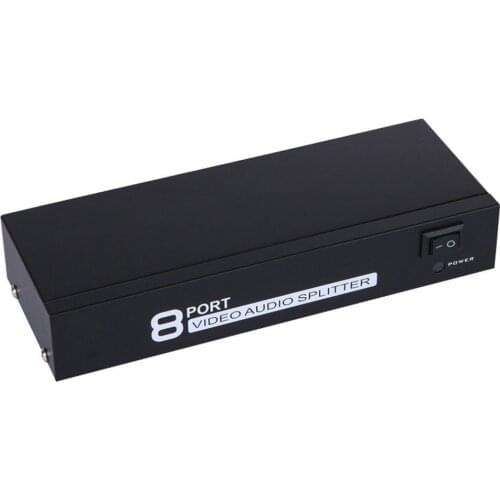 GREATOLINK AV Splitter DVD HDTV RCA Video Splitter Box 1 to 8 out 3RCA Distributor 1 in 4 RCA Audio Video AV Adapter not Switch