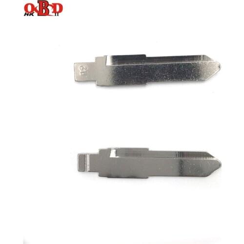HKOBDII 10 pcs/lot Metal Blank Uncut Flip KD Remote Key Blade Type #12 for Isuzu Remote Key Car Blank Replacement