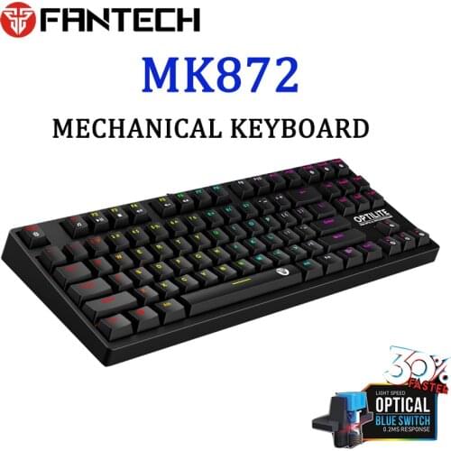 Fantech MK872 Gaming Keyboard RGB Backlight Black Blue Switch Mechanical Keyboard Waterproof Wired 87 Keys Keyboard For PC