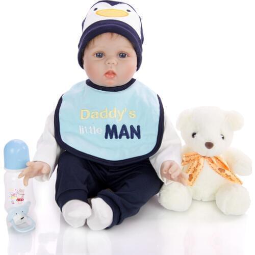 Real boy bebe reborn newborn silicone baby dolls toys 22inch 55cm handmade fashion reborn baby gift lol