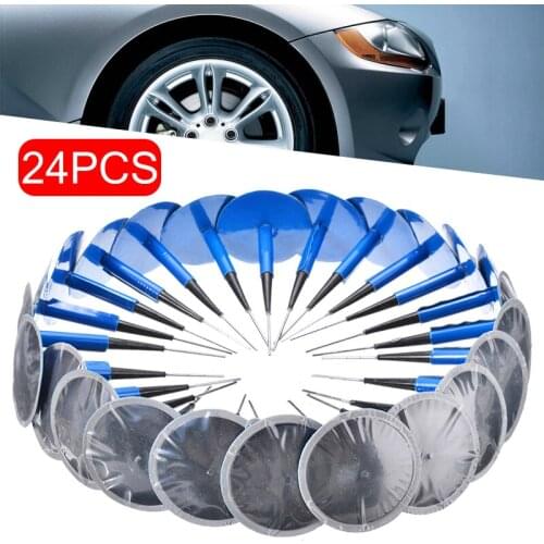 Mayitr 24pcs Durable Car Repair Patches Automobile Tire Repair Mushroom Nail Car Motorcycle Tubeless Tire Repair Kit