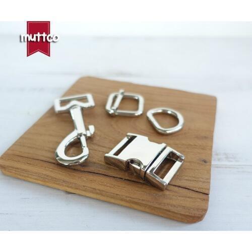 Metal buckle+adjust buckle+D ring+metal dog clasp/set) Retailing environmental accessory 20mm high quality plated metal qz-003