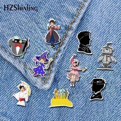 2019 New Adventure Acrylic Lapel Pin Butterfly Brooch Art Red Shoe Handmade Epoxy Pin