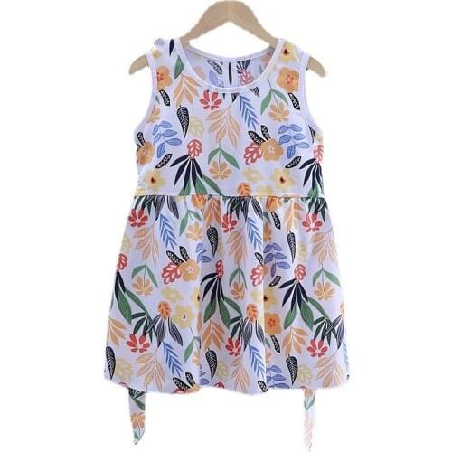 3-8y Girl Clothes Dress Summer Pajama Dress Big Girl Home Wear Clothing Casual Princess Dress Girls Seeveless Dresses