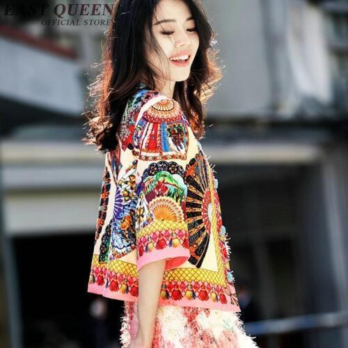 Boho jacket casual bomber jacket embroidery boho clothing Boho chic style colorful half sleeve short coats AA1932 Q