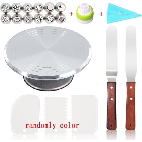 30cm Alloy Cake Turntable Rotating Anti-skid Cake Stand set Cake Decorating Rotary Table Kitchen DIY Metal Pan Plate Baking Tool