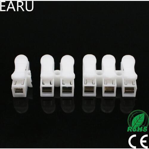 100pcs/lot 2P 3P CH-2 CH-3 G7 Spring Wire Quick Connector Splice No Welding Screws Cable Clamp Terminal 2 3 Way Fit Led Strip