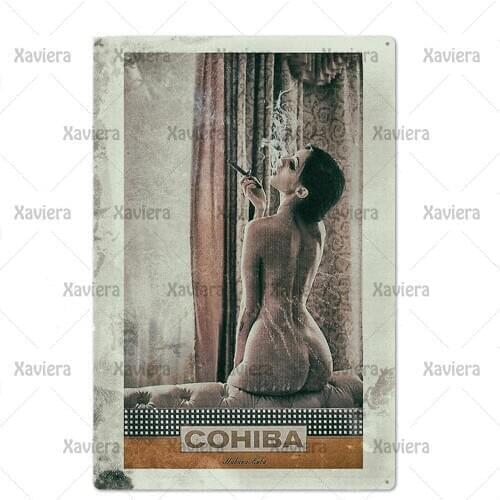 Retro Poster Tin Sign Pin-up Ladies Girl Room Bar Retro Metal Tin Sign Half Naked Beauty Girl Art Wall Sticker Decorative Plate